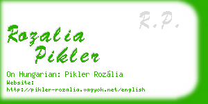 rozalia pikler business card