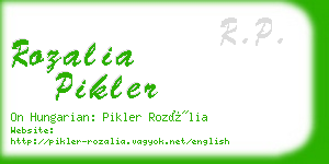 rozalia pikler business card